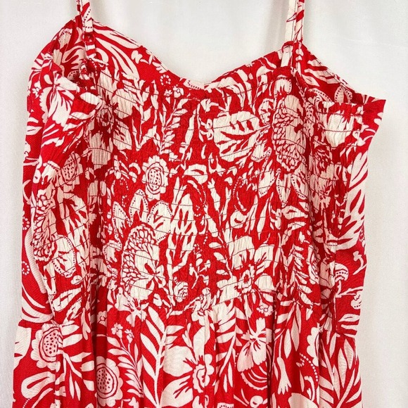 NWT Lily Rose Dress Women's XXL Red Cream Floral Summer Lightweight Flowy Maxi‎ - Picture 3 of 16